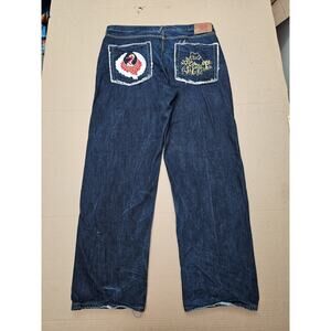 RMC Red Monkey Men's Denim Jeans Pants Crane Japanese Embroidered Blue Size 42